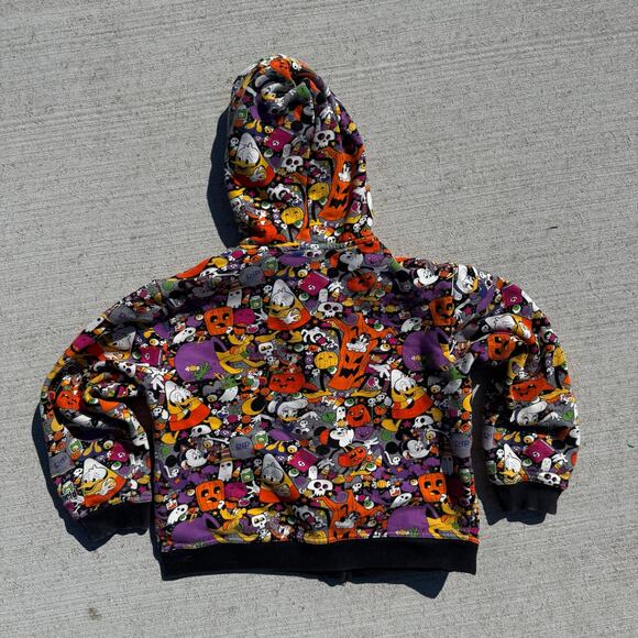 Walt Disney World Parks 2022 Halloween Full Zip Up Hoodie Sweatshirt AOP Medium - Picture 2 of 6